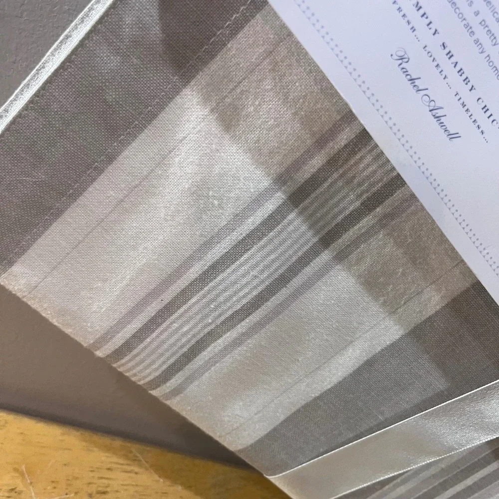 Simply Shabby Chic Rachel Ashwell Grey White Striped Table Runner 72x14 Cotton
